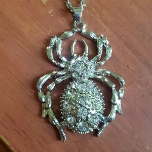 UBC Silver tone Spider necklace 3/$25